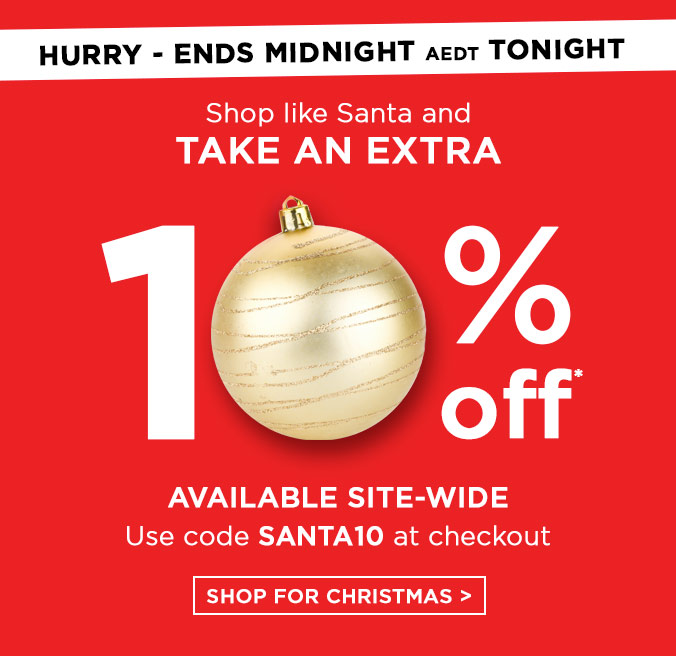 XTRA 10% OFF SITEWIDE STARTS NOW!