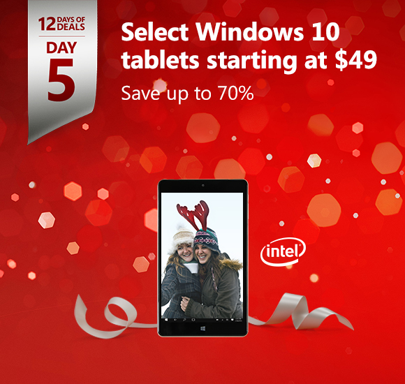 Day 5: Save up to 70% on select Windows 10 tablets