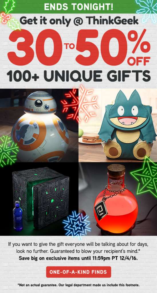 It’s the grand finale to get great geek gifts