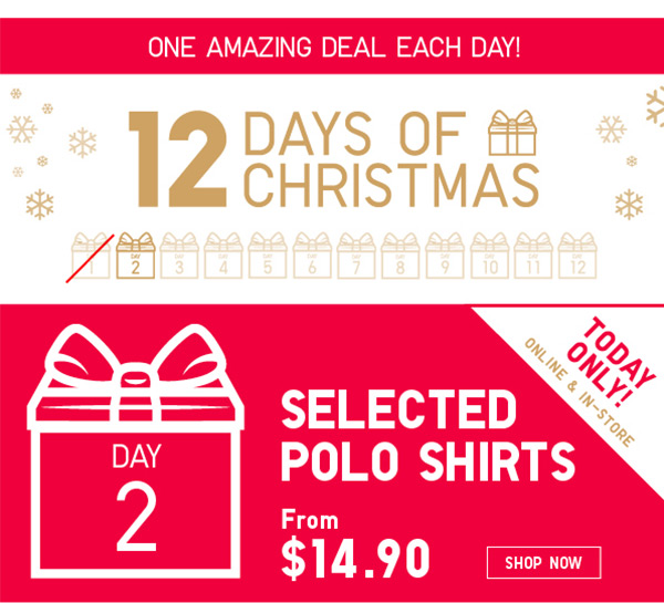 DAY 2 – Selected Polo Shirts $14.90