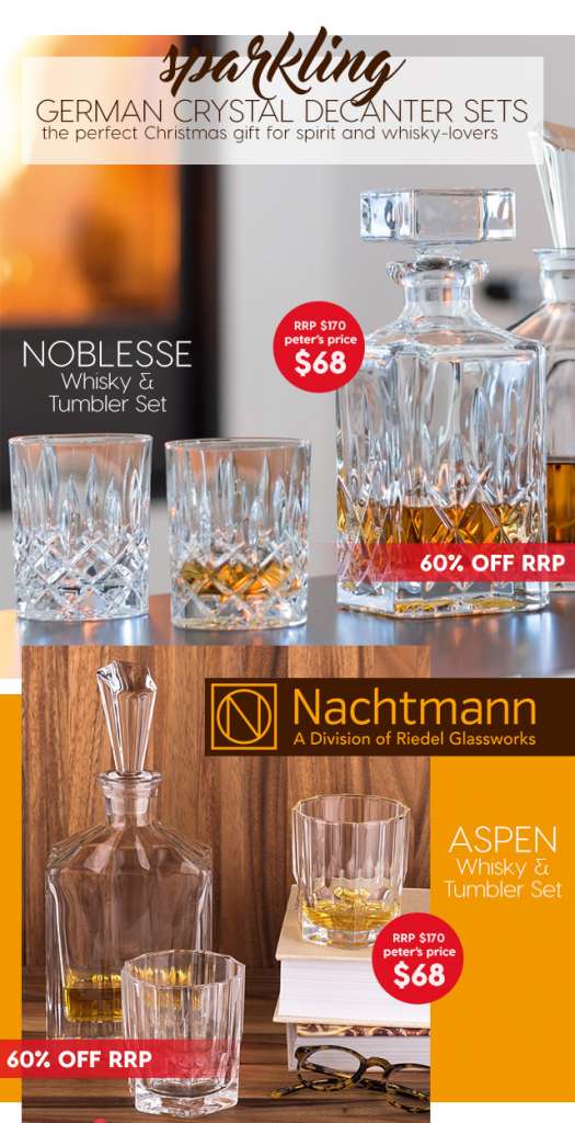 Crystal whisky decanter sets from Nachtmann – just $68 each!