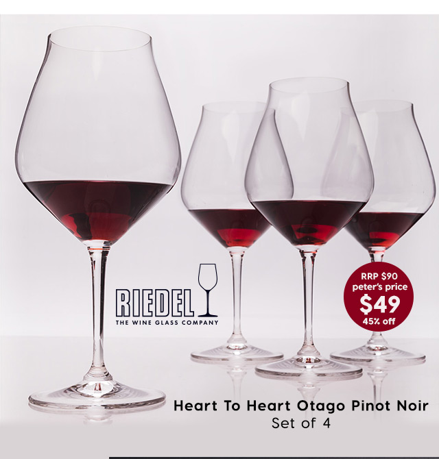 Riedel’s Heart To Heart Central Otago Pinot Noir Set of 4 for just $49!