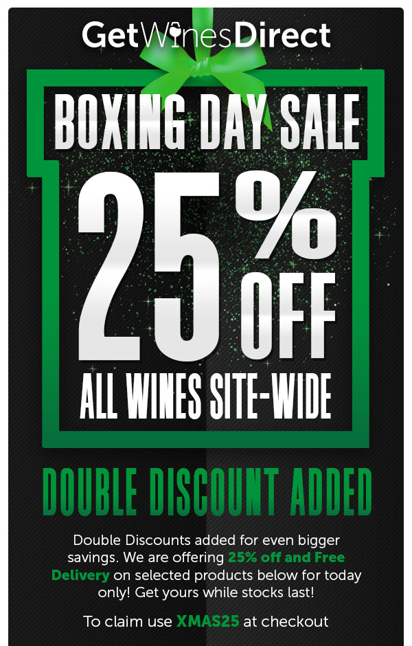 25% OFF All Wines + Frеe Fright On Selected Products