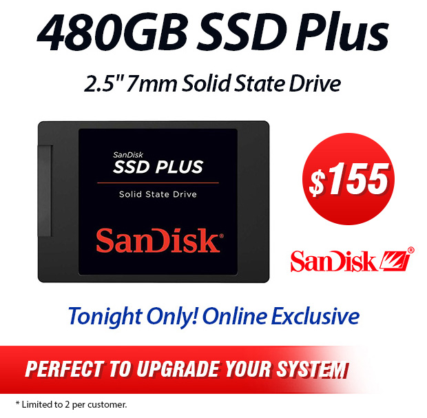 RED HOT DEALS: 480GB SSD $155 | ThunderX3 Gaming Chair $249 | Online Only.