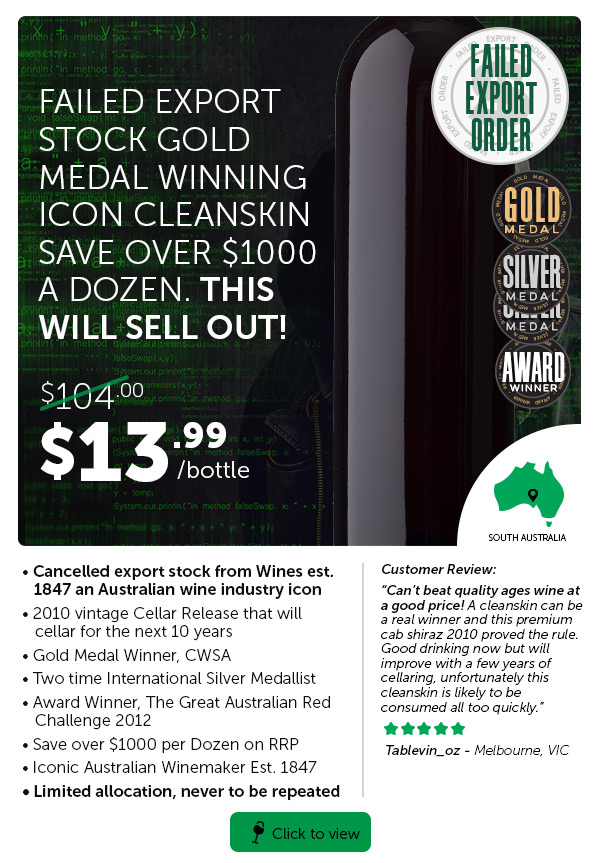 The Best Deal Of 2016 In This Email. $1000 Off | Gold Medal Shiraz