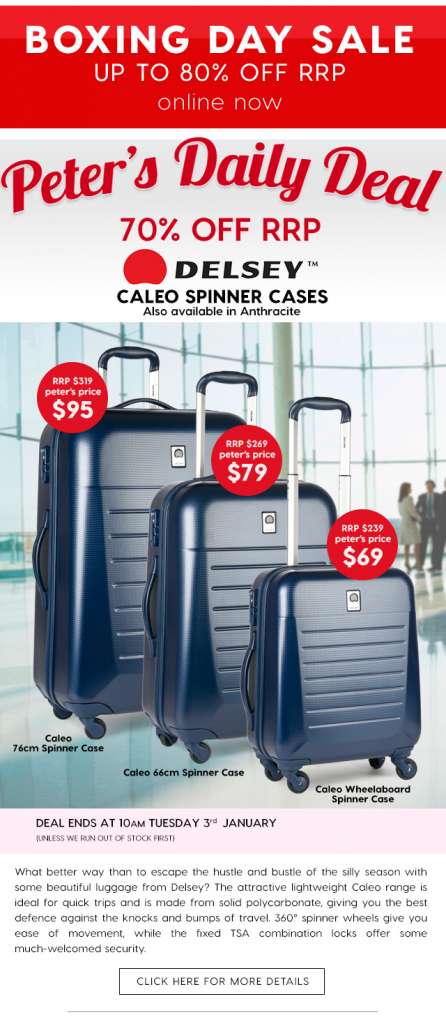 70% off Delsey Caleo Spinner Cases