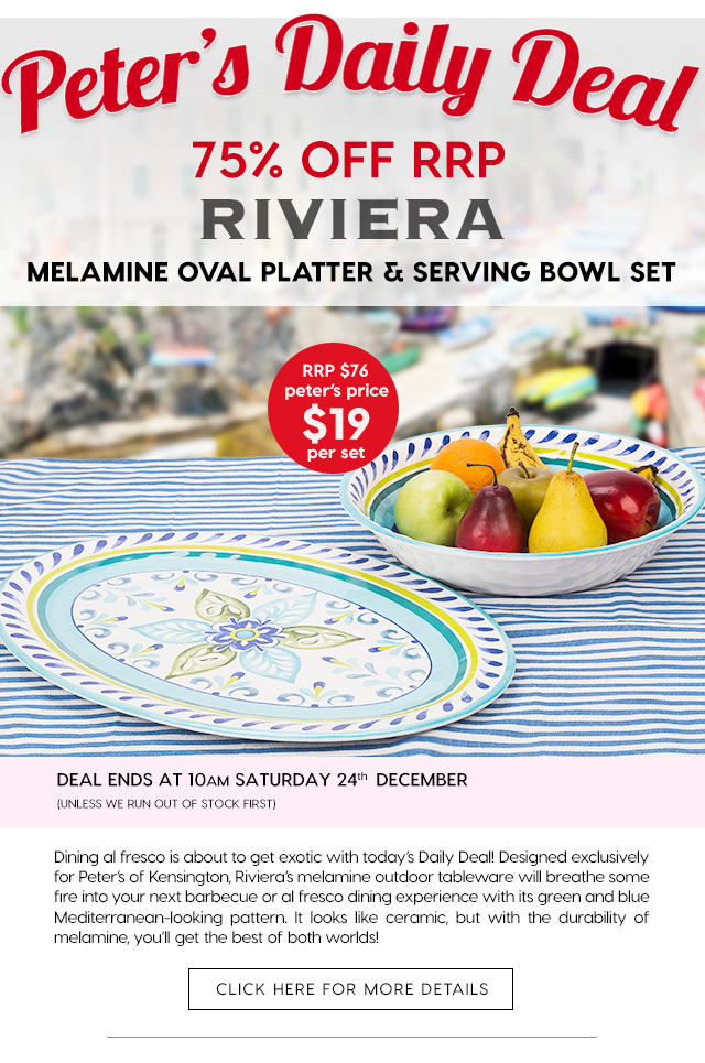 75% off Riviera Melamine Oval Platter & Serving Bowl Set