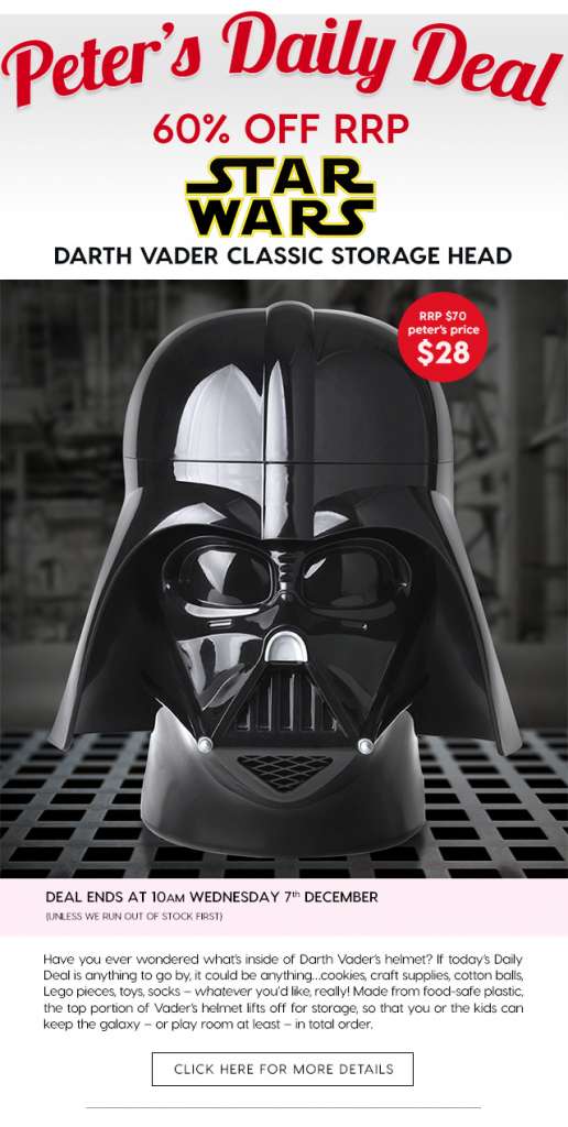 60% off Star Wars Darth Vader Classic Storage Head