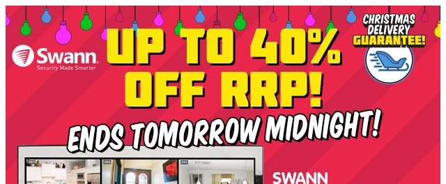 Ends Midnight Tomorrow: Swann Security Sale! 40% OFF