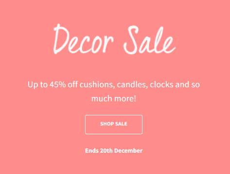 Decor up to 45% off! Style your home for less