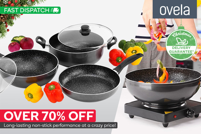 5pc Stone Coated Non-Stick Cookware Set – OVER 70% OFF