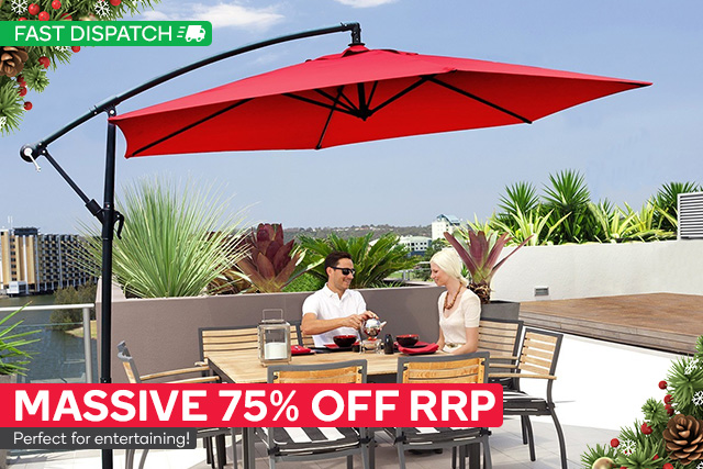 3m Cantilever Outdoor Umbrella – Massive 75% OFF RRP!