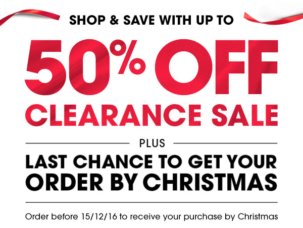 Up to 50% OFF clearance sale!