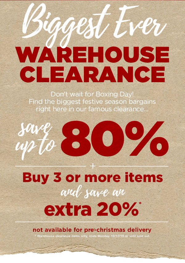 80% OFF || Warehouse Clearance starts now!