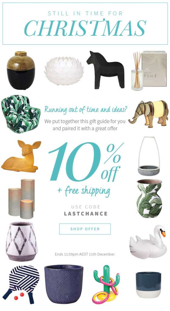 10% off + free shipping on selected gift ideas – yes, you still have time