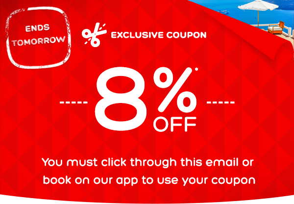 Last chance to use your 8% coupon