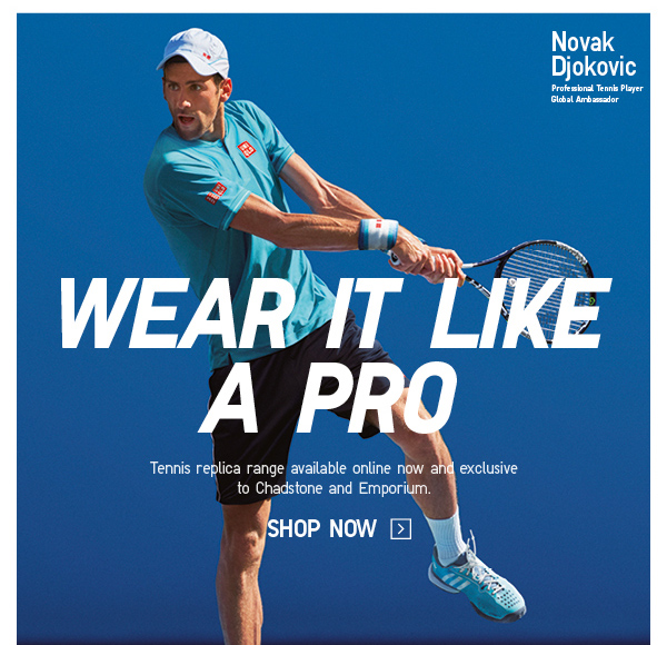 Tennis Replica range: Game, Set, Match Wear.