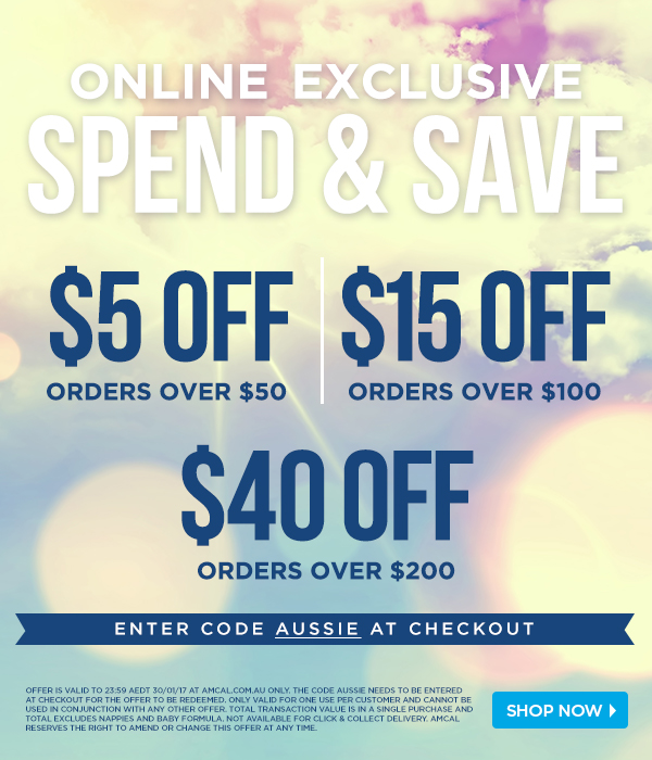 Spend & Save at amcal.com.au. Up to $40 off