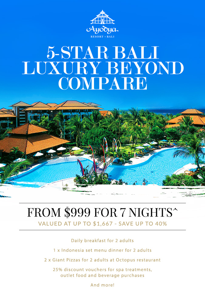 5-Star Bali Beachfront Resort – 7 Nights from $999