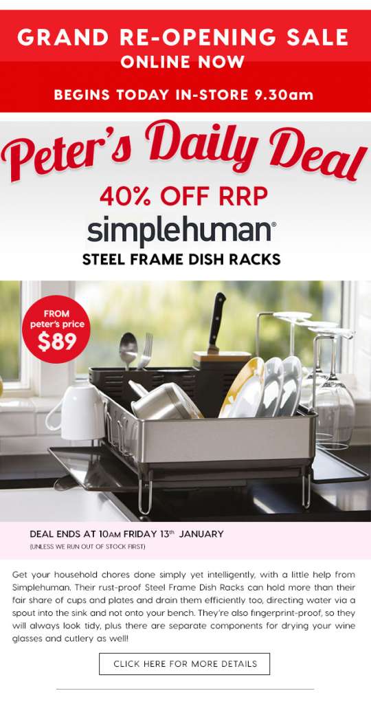 40% off Simplehuman Steel Frame Dish Racks