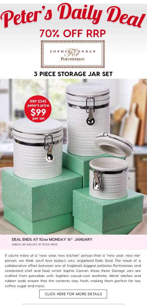 70% off Sophie Conran for Portmeirion 3 Piece Storage Jar Set