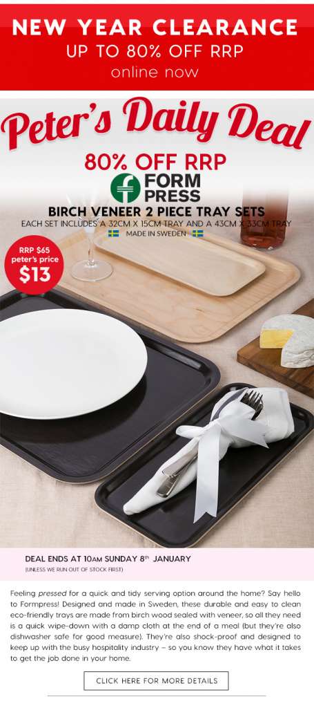 80% off Formpress Birch Veneer 2 Piece Tray Sets