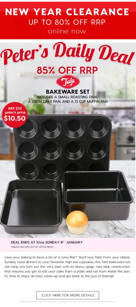 85% off Tala 3 Piece Bakeware Set