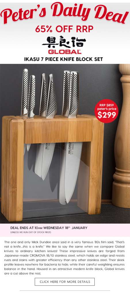 65% off Global Ikasu 7 Piece Knife Set