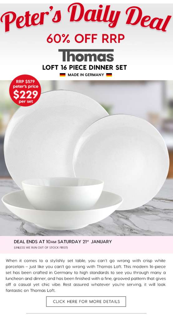 60% off Thomas Loft 16 Piece Dinner Set