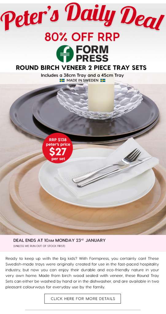 80% off Formpress Round Birch Veneer 2 Piece Tray Sets