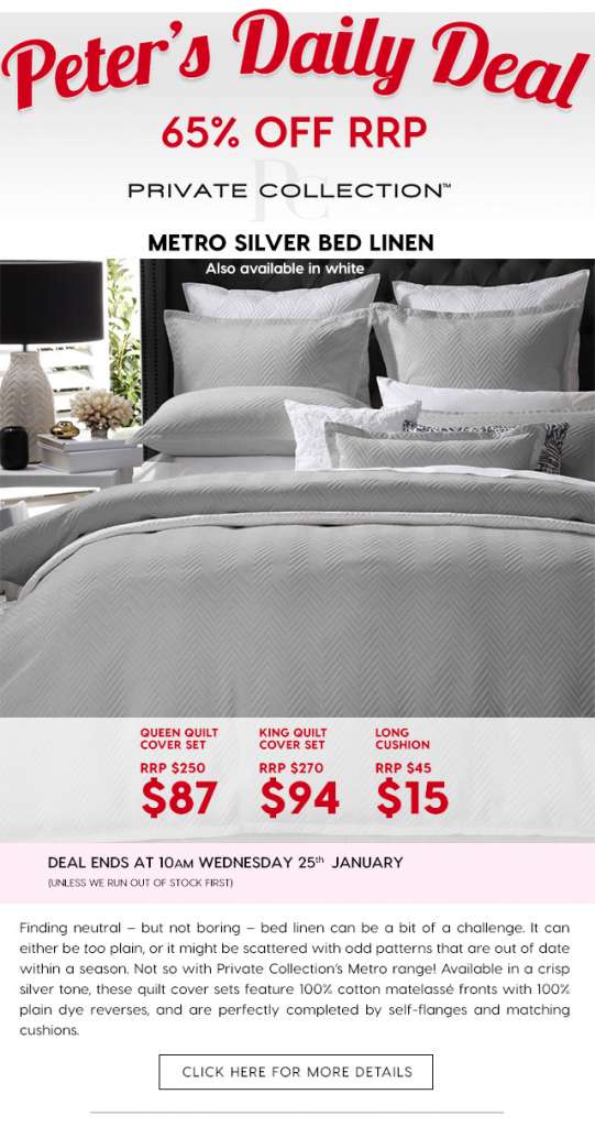 65% off Private Collection Metro Silver Bed Linen