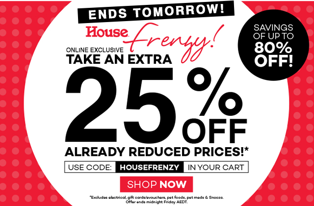 Must End Tomorrow! An EXTRA 25% off EVERYTHING sitewide! Includes sale items!