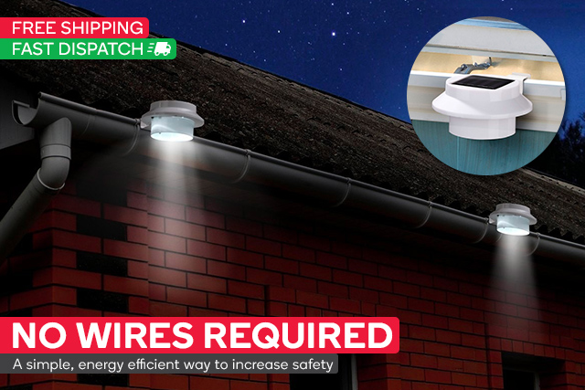 Solar Powered LED Gutter Lights from $29