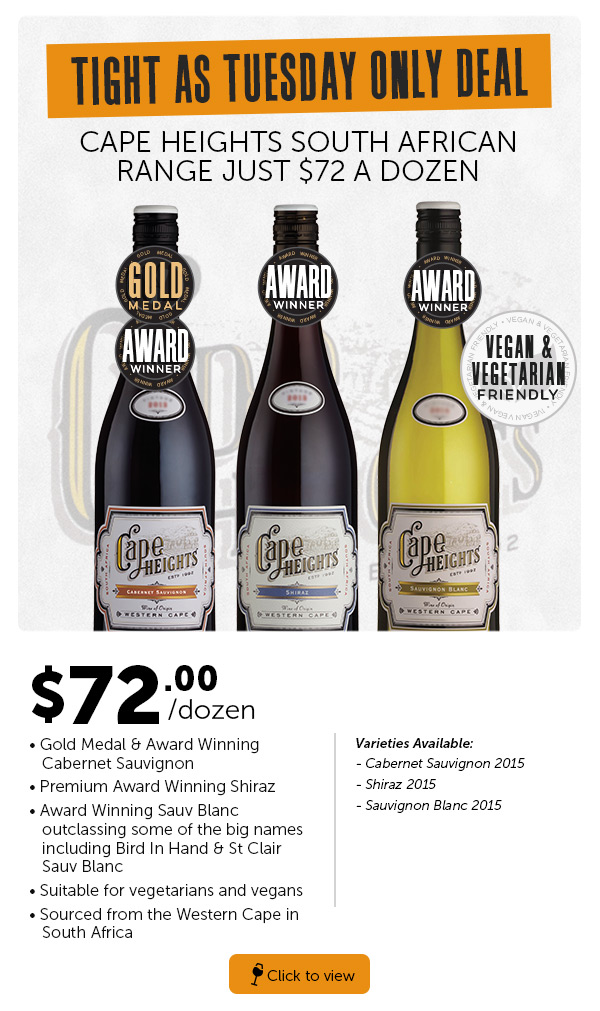 TIGHT AS TUESDAY IS BACK | Gold Medal Intl Brand, $72 A Dozen Shiraz, Savy & More