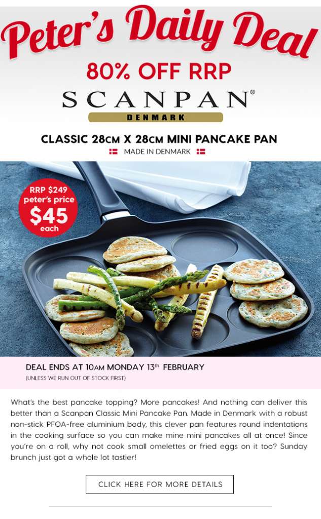 80% off Scanpan Classic 28cm x 28cm Mini Pancake Pan