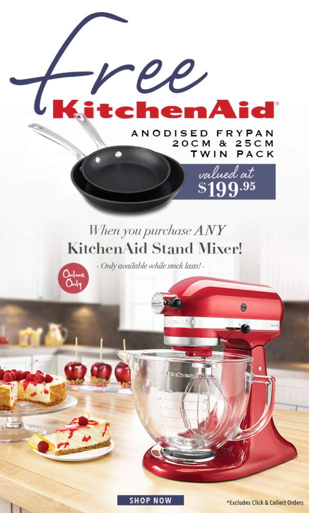 Free KitchenAid Cookware when you purchase a stand mixer!