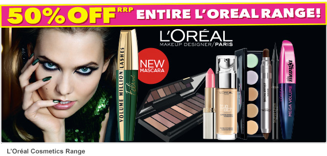 50% OFF RPP* on Loreal Cosmetics and more offers INSIDE!