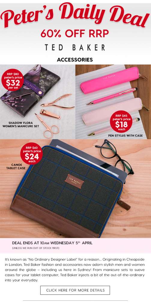 60% off Ted Baker Accessories