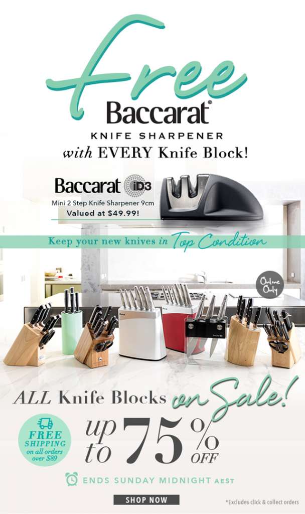 FREE Baccarat Knife Sharpener with EVERY Knife Block!