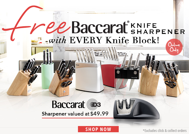 Baccarat Alto Knife Block 9 Piece + FREE Knife Sharpener $99.99