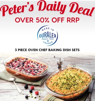 Over 50% off Duralex 3 Piece Oven Chef Baking Dish Sets