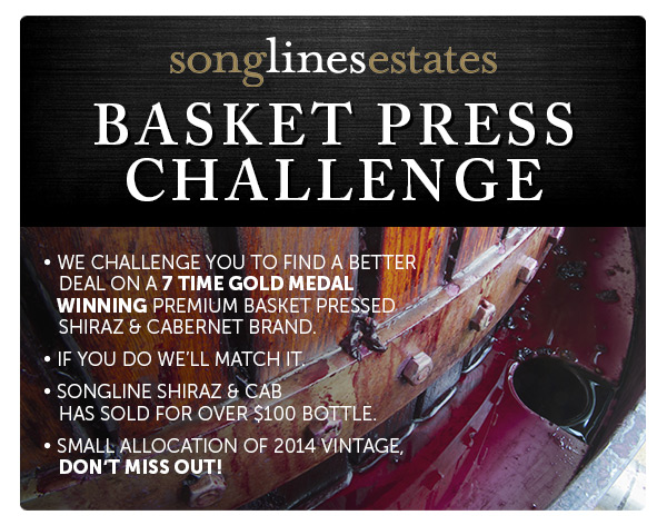 Basket Press Sale: 7x Gold $16.99 Songlines Brand Shiraz & Cab