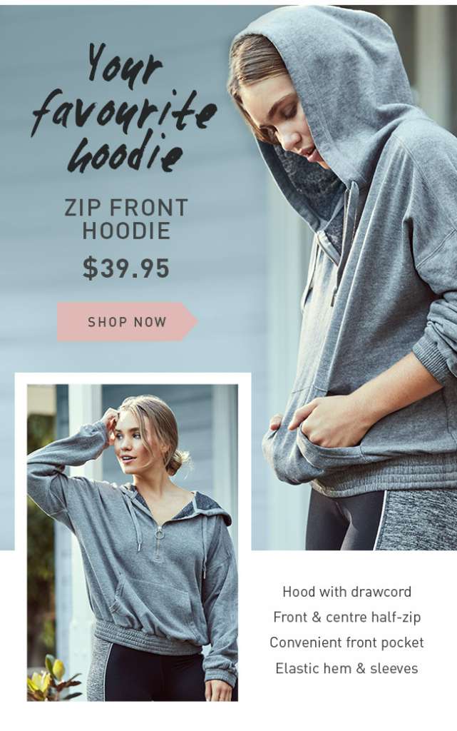 2 for $40 Gym Trackie – Zip Front Hoodie AUD$39.95