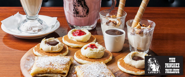 Sweet Selection of Mini Pancakes & Crepes for Two Plus Drinks for Just $26