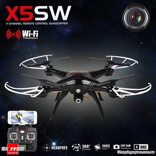 Syma X5SW WiFi FPV Real-Time 2.4G 6Axis 4CH 2MP Remote Control Quadcopter BLACK $59.95