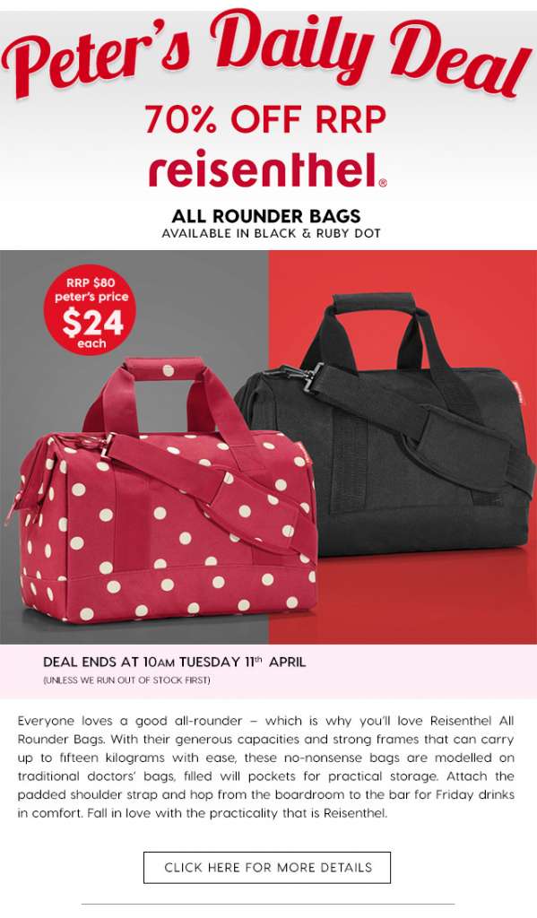 70% off Reisenthel All Rounder Bags $24.00