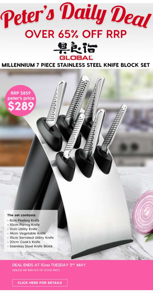 Over 65% off Global Millennium 7 Piece Knife Block Set