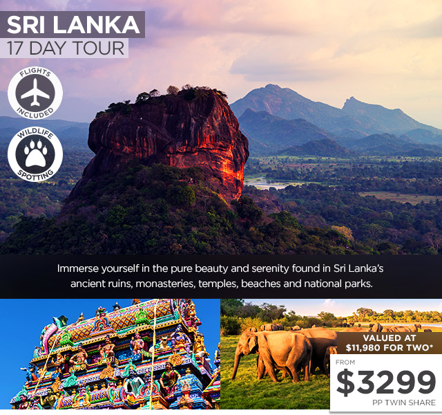 SRI LANKA: 17 Day Impressions of Sri Lanka Tour Including Flights for Two – $6,598