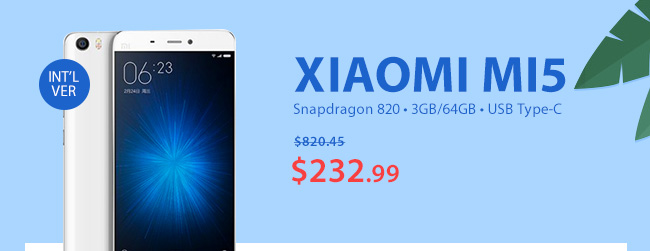 XiaoMi Mi5 64GB 4G Smartphone  – $232.99