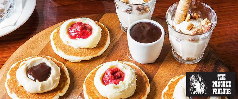 Sweet Selection of Mini Pancakes & Crepes for Two Plus Drinks for Just $26